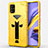 Custodia Silicone e Plastica Opaca Cover con Supporto R01 per Samsung Galaxy A51 5G Giallo