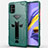 Custodia Silicone e Plastica Opaca Cover con Supporto R01 per Samsung Galaxy A51 5G Verde