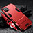 Custodia Silicone e Plastica Opaca Cover con Supporto R01 per Samsung Galaxy M32 4G Rosso
