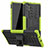 Custodia Silicone e Plastica Opaca Cover con Supporto R01 per Samsung Galaxy Note 10 Plus 5G Verde