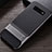 Custodia Silicone e Plastica Opaca Cover con Supporto R01 per Samsung Galaxy S10 5G Argento