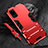 Custodia Silicone e Plastica Opaca Cover con Supporto R01 per Samsung Galaxy S20 Ultra Rosso