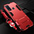 Custodia Silicone e Plastica Opaca Cover con Supporto R01 per Vivo Y50 Rosso