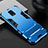 Custodia Silicone e Plastica Opaca Cover con Supporto R01 per Xiaomi Redmi Note 9 Pro Cielo Blu