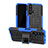 Custodia Silicone e Plastica Opaca Cover con Supporto R02 per Huawei Honor 20 Pro Blu