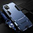 Custodia Silicone e Plastica Opaca Cover con Supporto R02 per Huawei Nova 7i Blu