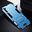 Custodia Silicone e Plastica Opaca Cover con Supporto R02 per Samsung Galaxy Note 10 5G Cielo Blu