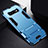 Custodia Silicone e Plastica Opaca Cover con Supporto R02 per Samsung Galaxy S10 Blu