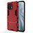 Custodia Silicone e Plastica Opaca Cover con Supporto R02 per Xiaomi Mi 11 5G Rosso
