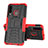 Custodia Silicone e Plastica Opaca Cover con Supporto R03 per Huawei Honor 20 Lite Rosso