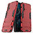 Custodia Silicone e Plastica Opaca Cover con Supporto R03 per Huawei Nova 5T Rosso