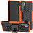 Custodia Silicone e Plastica Opaca Cover con Supporto R03 per Huawei P30 Pro Arancione