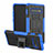 Custodia Silicone e Plastica Opaca Cover con Supporto R03 per Samsung Galaxy S10 5G Blu