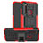 Custodia Silicone e Plastica Opaca Cover con Supporto R06 per Xiaomi Redmi Note 8 Rosso