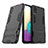 Custodia Silicone e Plastica Opaca Cover con Supporto T01 per Samsung Galaxy A02 Nero