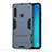 Custodia Silicone e Plastica Opaca Cover con Supporto T01 per Samsung Galaxy A9s Blu