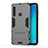 Custodia Silicone e Plastica Opaca Cover con Supporto T01 per Samsung Galaxy A9s Grigio
