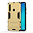 Custodia Silicone e Plastica Opaca Cover con Supporto T01 per Samsung Galaxy A9s Oro