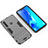 Custodia Silicone e Plastica Opaca Cover con Supporto T02 per Samsung Galaxy A9s Grigio