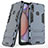 Custodia Silicone e Plastica Opaca Cover con Supporto T02 per Samsung Galaxy M01s