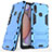 Custodia Silicone e Plastica Opaca Cover con Supporto T02 per Samsung Galaxy M01s Blu