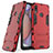Custodia Silicone e Plastica Opaca Cover con Supporto T02 per Samsung Galaxy M01s Rosso