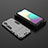 Custodia Silicone e Plastica Opaca Cover con Supporto T02 per Samsung Galaxy M02 Grigio