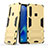 Custodia Silicone e Plastica Opaca Cover con Supporto T03 per Samsung Galaxy A9s Oro