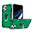 Custodia Silicone e Plastica Opaca Cover con Supporto YF1 per Apple iPhone 13 Pro Max Verde