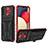 Custodia Silicone e Plastica Opaca Cover con Supporto YF1 per Samsung Galaxy A03s Rosso