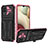 Custodia Silicone e Plastica Opaca Cover con Supporto YF1 per Samsung Galaxy A12 Oro Rosa