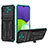 Custodia Silicone e Plastica Opaca Cover con Supporto YF1 per Samsung Galaxy A22 5G Verde