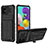 Custodia Silicone e Plastica Opaca Cover con Supporto YF1 per Samsung Galaxy A51 4G Nero