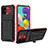 Custodia Silicone e Plastica Opaca Cover con Supporto YF1 per Samsung Galaxy A51 5G Rosso