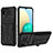 Custodia Silicone e Plastica Opaca Cover con Supporto YF1 per Samsung Galaxy M02 Nero