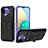 Custodia Silicone e Plastica Opaca Cover con Supporto YF1 per Samsung Galaxy M02 Viola