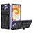 Custodia Silicone e Plastica Opaca Cover con Supporto YF1 per Samsung Galaxy M04 Viola