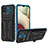 Custodia Silicone e Plastica Opaca Cover con Supporto YF1 per Samsung Galaxy M12