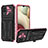 Custodia Silicone e Plastica Opaca Cover con Supporto YF1 per Samsung Galaxy M12 Oro Rosa