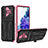 Custodia Silicone e Plastica Opaca Cover con Supporto YF1 per Samsung Galaxy S20 FE 5G Rosa Caldo