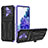 Custodia Silicone e Plastica Opaca Cover con Supporto YF1 per Samsung Galaxy S20 FE 5G Viola