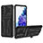 Custodia Silicone e Plastica Opaca Cover con Supporto YF1 per Samsung Galaxy S20 Lite 5G Nero