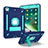 Custodia Silicone e Plastica Opaca Cover con Supporto YJ2 per Apple iPad Mini 4 Blu