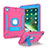 Custodia Silicone e Plastica Opaca Cover con Supporto YJ2 per Apple iPad Mini 4 Rosa Caldo