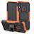 Custodia Silicone e Plastica Opaca Cover con Supporto Z01 per Huawei Honor 8A Arancione