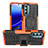Custodia Silicone e Plastica Opaca Cover con Supporto Z01 per Motorola Moto G Stylus (2022) 4G Arancione