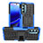 Custodia Silicone e Plastica Opaca Cover con Supporto Z01 per Motorola Moto G Stylus (2022) 4G Blu