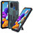 Custodia Silicone e Plastica Opaca Cover con Supporto ZJ1 per Samsung Galaxy A21s Verde