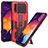 Custodia Silicone e Plastica Opaca Cover con Supporto ZJ1 per Samsung Galaxy A30S Rosso