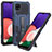 Custodia Silicone e Plastica Opaca Cover con Supporto ZJ1 per Samsung Galaxy F42 5G Blu